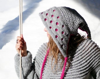 CROCHET PATTERN, fairy elf hood, "Vesper" pixie hood crochet tutorial in PDF