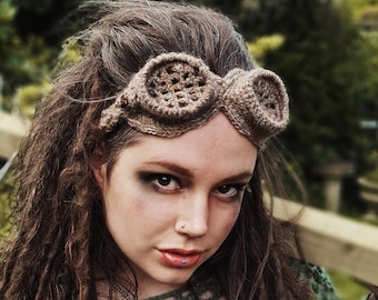 CROCHET post apocalyptic goggles PATTERN, wastelander scavenger dystopian goggles, PDF
