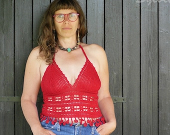 PATRON CROCHET, Top Coquelicot, haut d'été pour femme, crochet