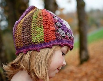 CROCHET PATTERN - Altay hat, crochet pattern to make a sideways beanie around a granny triangle