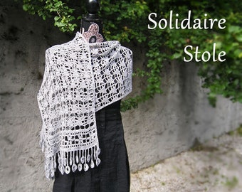 Solidaire stole (étole solidaire), crochet pattern in pdf to make a lacy summer stole