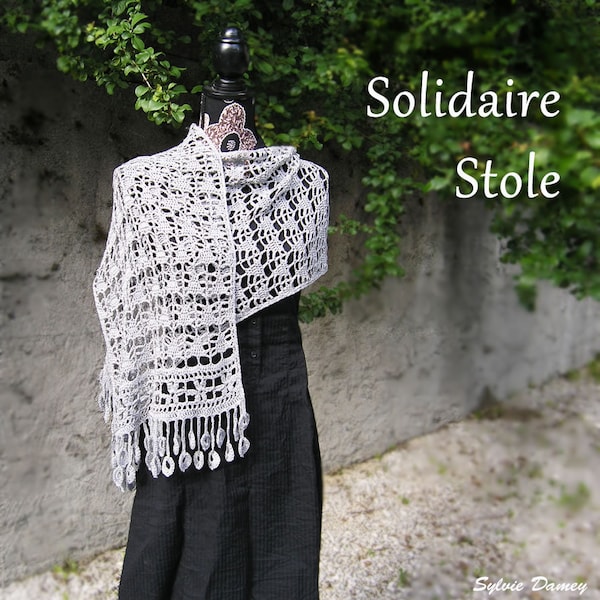 Solidaire stole (étole solidaire), crochet pattern in pdf to make a lacy summer stole