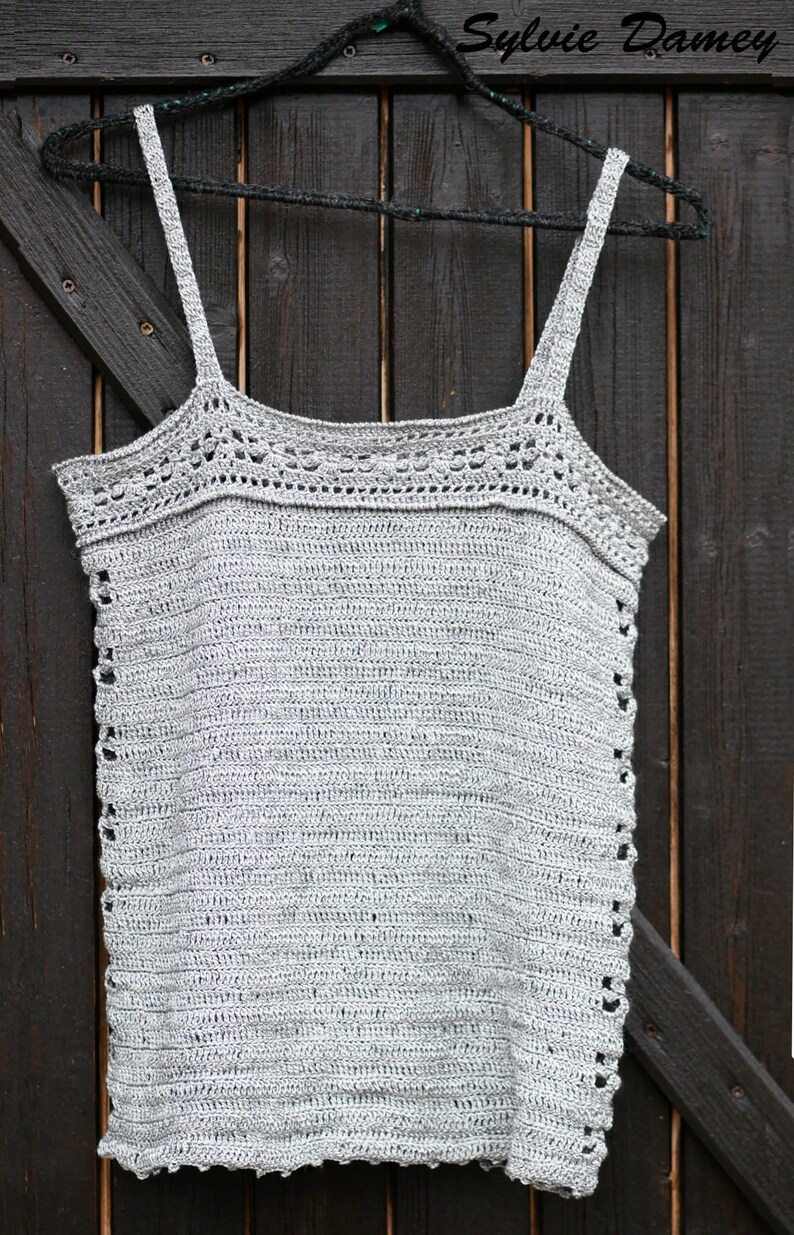 CROCHET PATTERN: summer camisole, Lucioles top, instructions in 6 sizes image 10