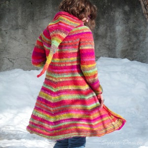 CROCHET PATTERN, Boréal coat, PDF to crochet a hooded elfin fairy coat English, German or French image 1