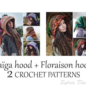 2 CROCHET elf hoods PATTERNS in PDF, pixie fairy hats for adults and kids, instant download