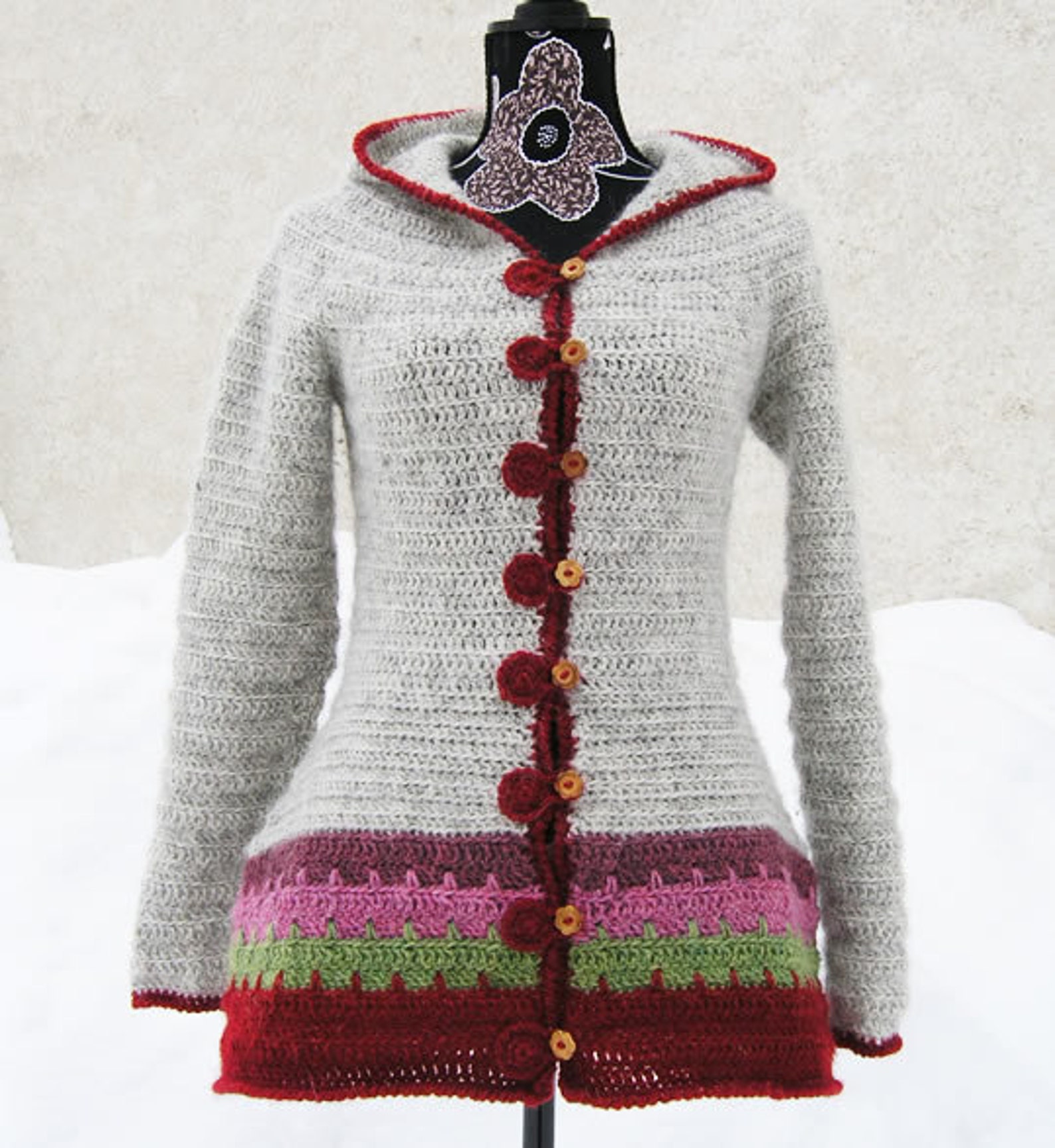 CROCHET hooded pixie coat / jacket PATTERN for women Loup Etsy