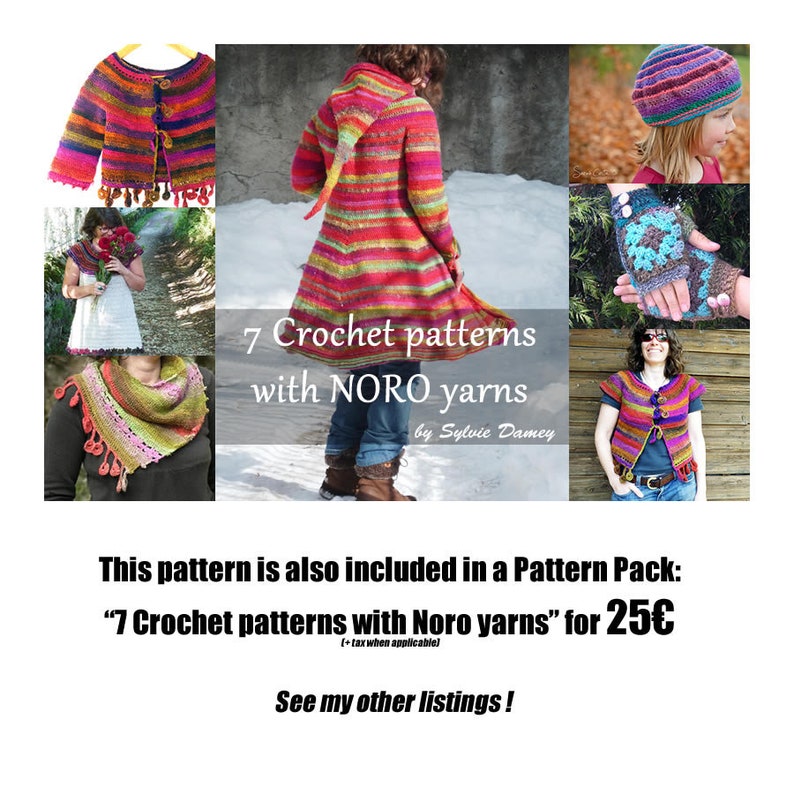 CROCHET PATTERN, Boréal coat, PDF to crochet a hooded elfin fairy coat English, German or French image 10