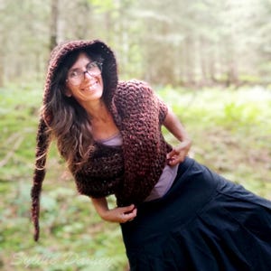 CROCHET Elotin hooded shawl PATTERN, PDF with instant download