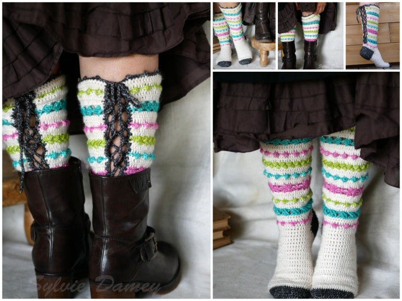 CROCHET PATTERN: Maïlia Socks - Crochet Tutorial to Make Tall Textured ...