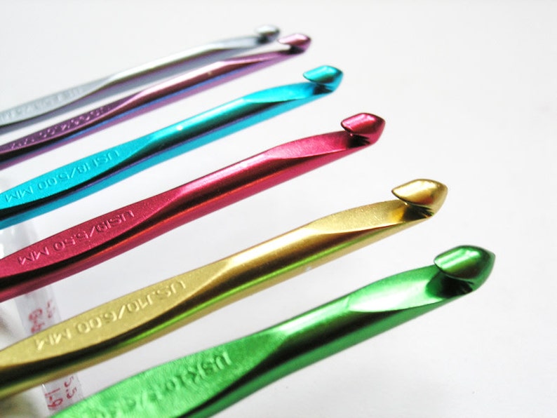 Set of 6 Susan Bates crochet hooks Silvalume size 3.75 mm Etsy