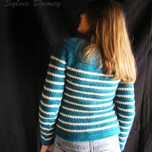 Crochet pattern for women's mariniere sweater - Marin d'Odouce sweater - Pdf tutorial to make striped mariniere-style sweater for women image 6