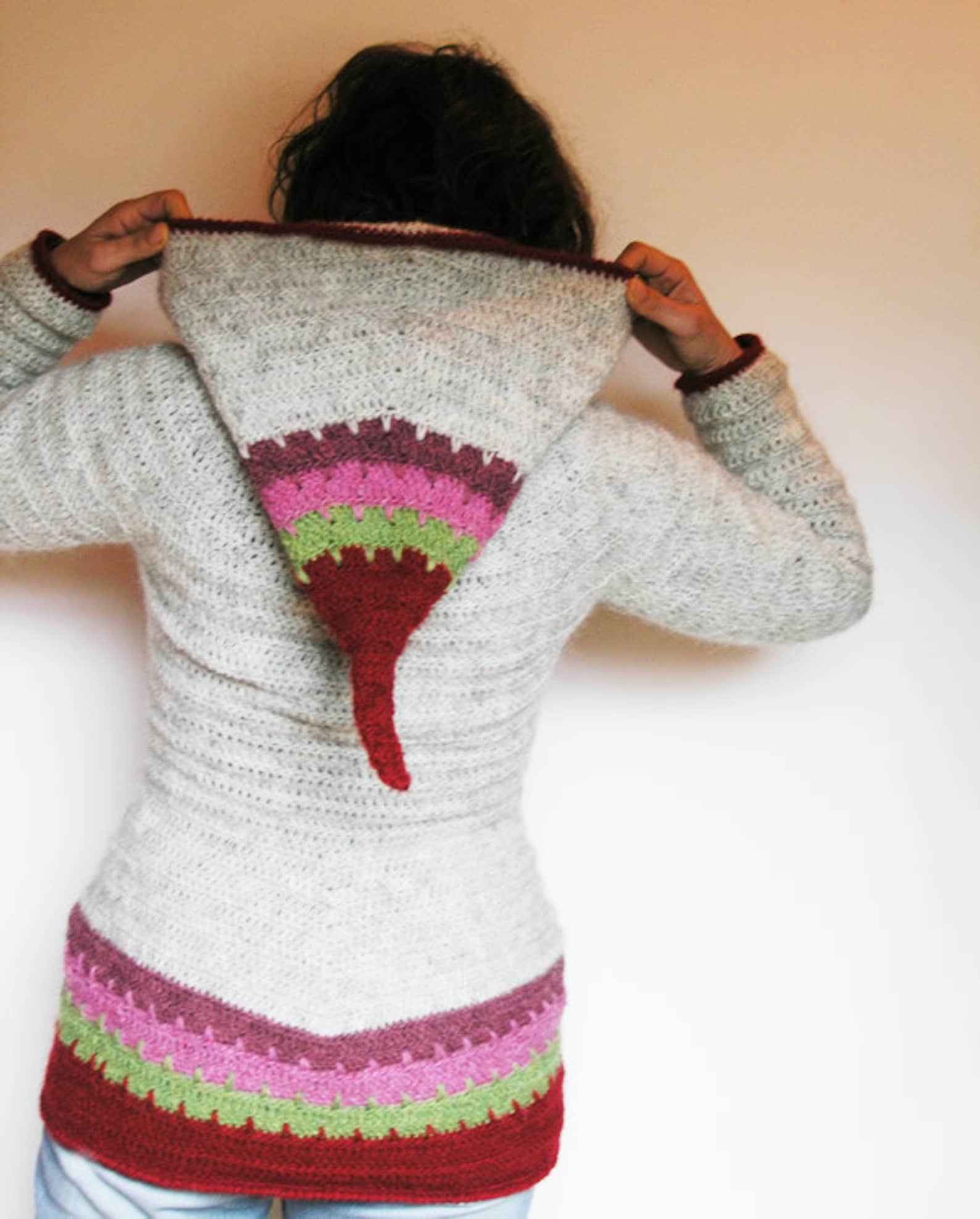 CROCHET hooded pixie coat / jacket PATTERN for women Loup Etsy