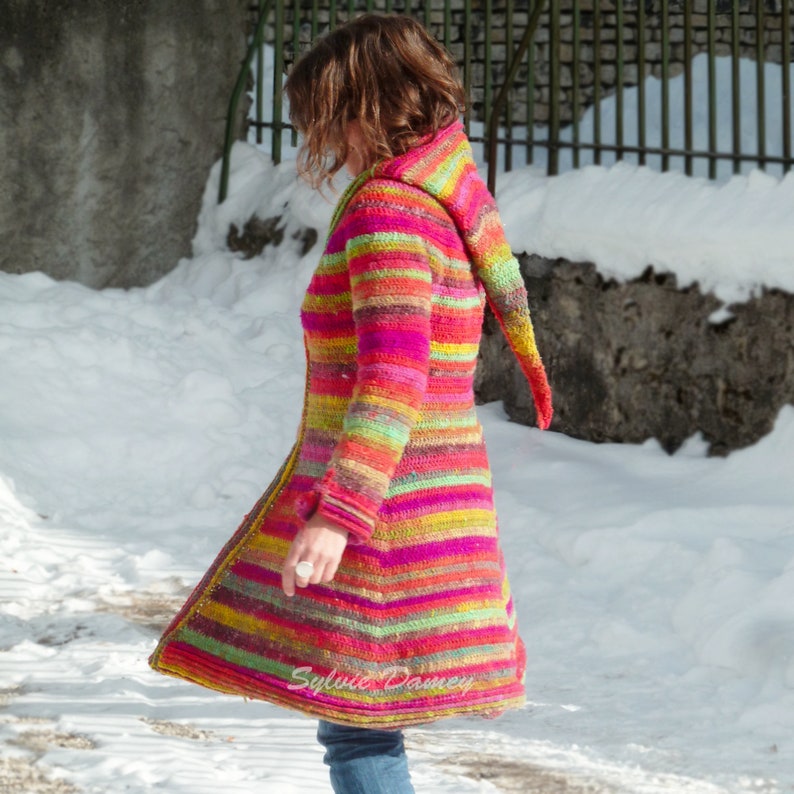 CROCHET PATTERN Boréal women's coat with long pixie hood Etsy