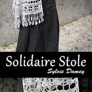 Solidaire stole étole solidaire, crochet pattern in pdf to make a lacy summer stole image 7