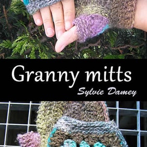 CROCHET PATTERN Granny mitts Tutorial in PDF to crochet granny square fingerless gloves with Noro Silk Garden yarn image 7