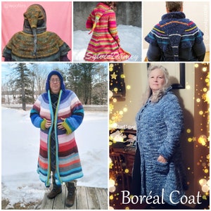 CROCHET PATTERN, Boréal coat, PDF to crochet a hooded elfin fairy coat English, German or French image 4