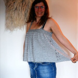 CROCHET PATTERN: summer camisole Lucioles top instructions image 8