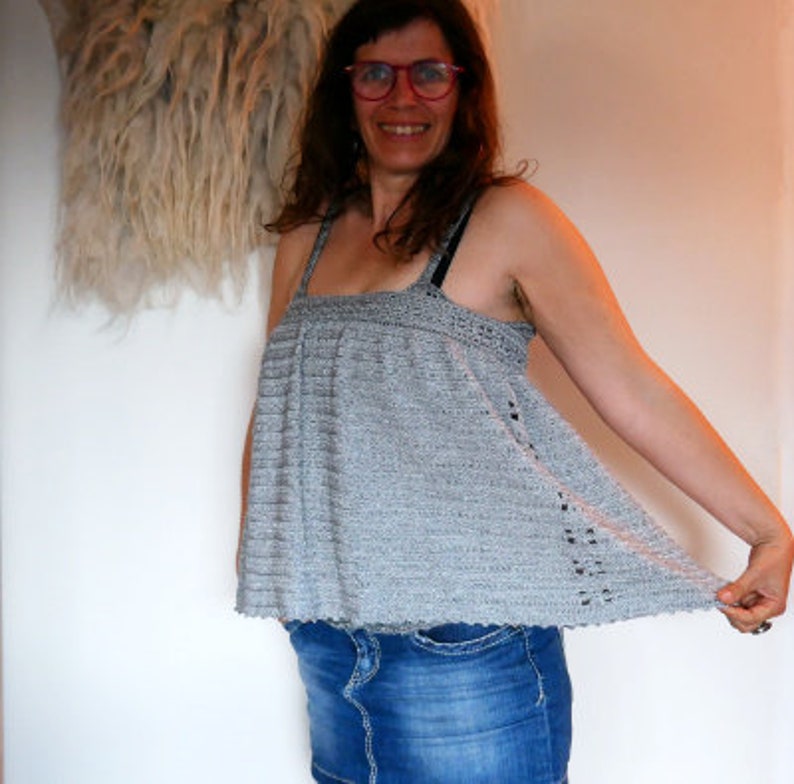 CROCHET PATTERN: summer camisole, Lucioles top, instructions in 6 sizes image 8