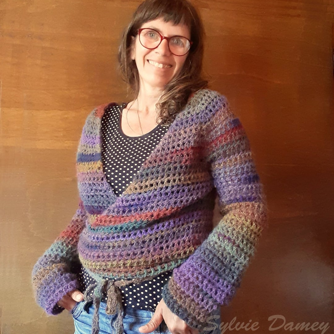 Nogauge, Any Size Wrap Cardigan CROCHET PATTERN for Women, Nuage