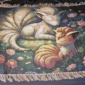 Ninetales Webdecke: Kawaii Fox Spirit Baumwollüberwurf