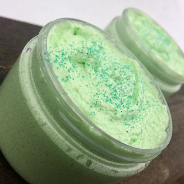 Pistachio Macaron Sugar! Sugar! Foaming Body Scrub 4 oz. Vegan Body Polish. Soap scrub. Made from scratch.