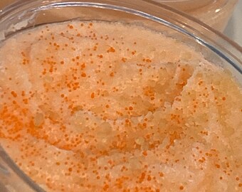 Peach Nectar Whipped Sugar Scrub 4 oz Vegan Sugar Scrub. Fresh Peach Vegan Body Scrub. Creamy Moisturizing Peach Scrub With Shea Butter