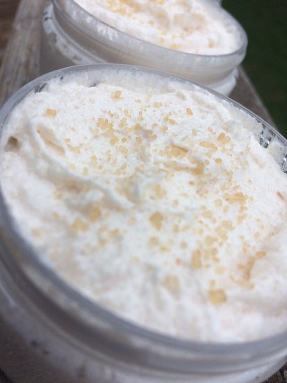 Sticky Dates type Sugar! Sugar! Foaming Body Scrub. Sandalwood Body Polish. Vegan Skincare. Sandalwood and Vanilla Soap scrub.