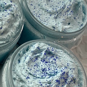 Blueberry Cake Pop Foaming Body Scrub 4 oz. Body Polish. Vegan Skincare. Soap scrub. Blueberry Lemon Cake Sugar Scrub. Made from scratch image 4