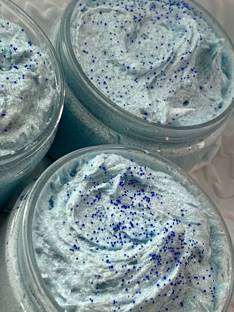 Blueberry Cake Pop Foaming Body Scrub 4 oz. Body Polish. Vegan Skincare. Soap scrub. Blueberry Lemon Cake Sugar Scrub. Made from scratch image 4