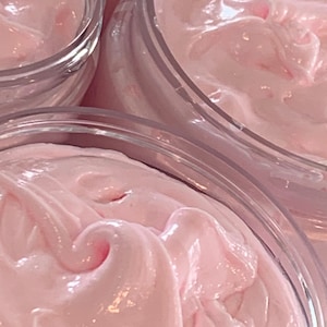 Lost Cherry type Cream Soap 4 oz jar. Cherry Whipped Soap. Vegan Whipped Jar Soap. Cherry Shower Parfait Cream Soap