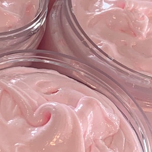 Rose Jam Whipped Soap 4oz.  Rose Whipped Soap. Soap in a Jar. Vegan Soap. Fluffy whipped rose soap. Shower parfait cream soap