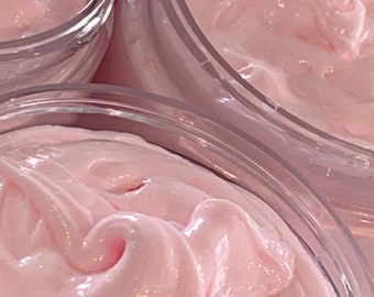 Rose Jam Whipped Soap 4oz.  Rose Whipped Soap. Soap in a Jar. Vegan Soap. Fluffy whipped rose soap. Shower parfait cream soap