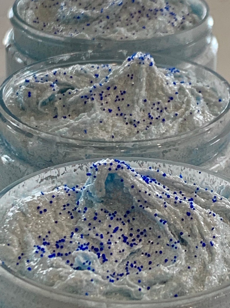 Blueberry Cake Pop Foaming Body Scrub 4 oz. Body Polish. Vegan Skincare. Soap scrub. Blueberry Lemon Cake Sugar Scrub. Made from scratch image 6