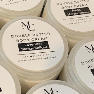 Lemon Curd Double Butter Body Cream 4 oz. Lemon Body Cream. Lemon Body Lotion. Lemon Curd Body Cream