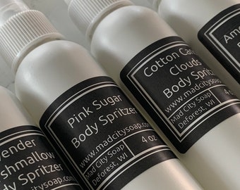 4 oz Body Spritzer Moisturizing Body Spray Custom Scented