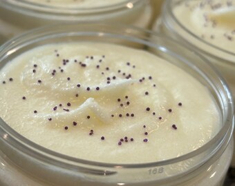 Lavender & Lemons Whipped Sugar Body Scrub 4 oz. Lemon Lavender Vegan Moisturizing Sugar Scrub