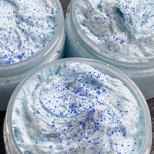 Blueberry Cake Pop Foaming Body Scrub 4 oz. Body Polish. Vegan Skincare. Soap scrub. Blueberry Lemon Cake Sugar Scrub. Made from scratch image 5
