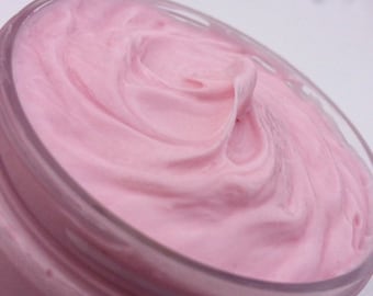 Strawberry Pound Cake Cream Soap 4 oz jar. Strawberry Whipped Soap. Vegan Shower Parfait Whipped Soap. Berry Soap in a Jar