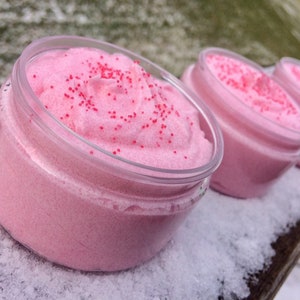 Cotton Candy Clouds Sugar Scrub 4oz. Whipped Body Scrub. Vegan Sugar Scrub. Cotton Candy Emulsifying Scrub