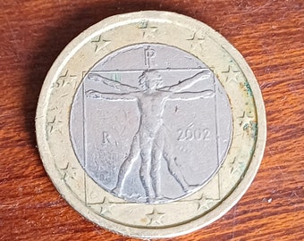 1 euro zeldzame munt Italië 2002