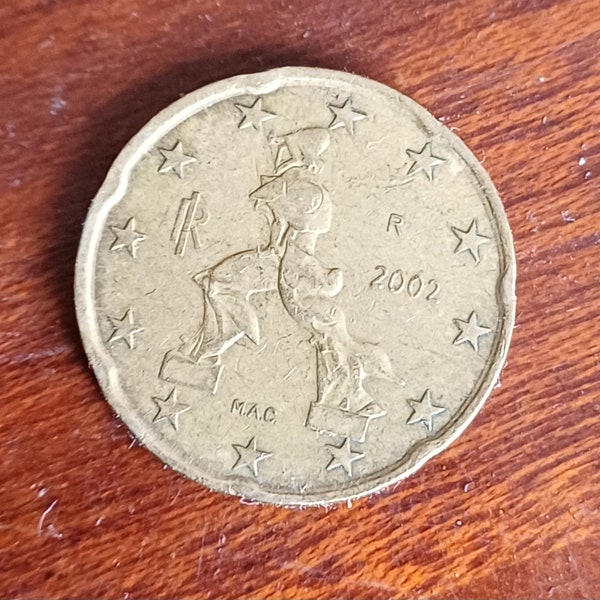 20 euro cents rare coin Italy 2002