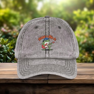 Frogcore Dad Cap Guitar Embroidered Frog Hat Music Festival Vintage Baseball Hat Funny Alt Aesthetic Gift Music Lover Retro Cap For Friends