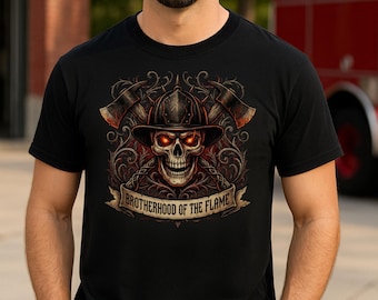 Broederschap van de vlam brandweerman shirt, cadeaus voor brandweerlieden, brandweer trots, brandweerman vintage T-shirt, pensioen cadeau