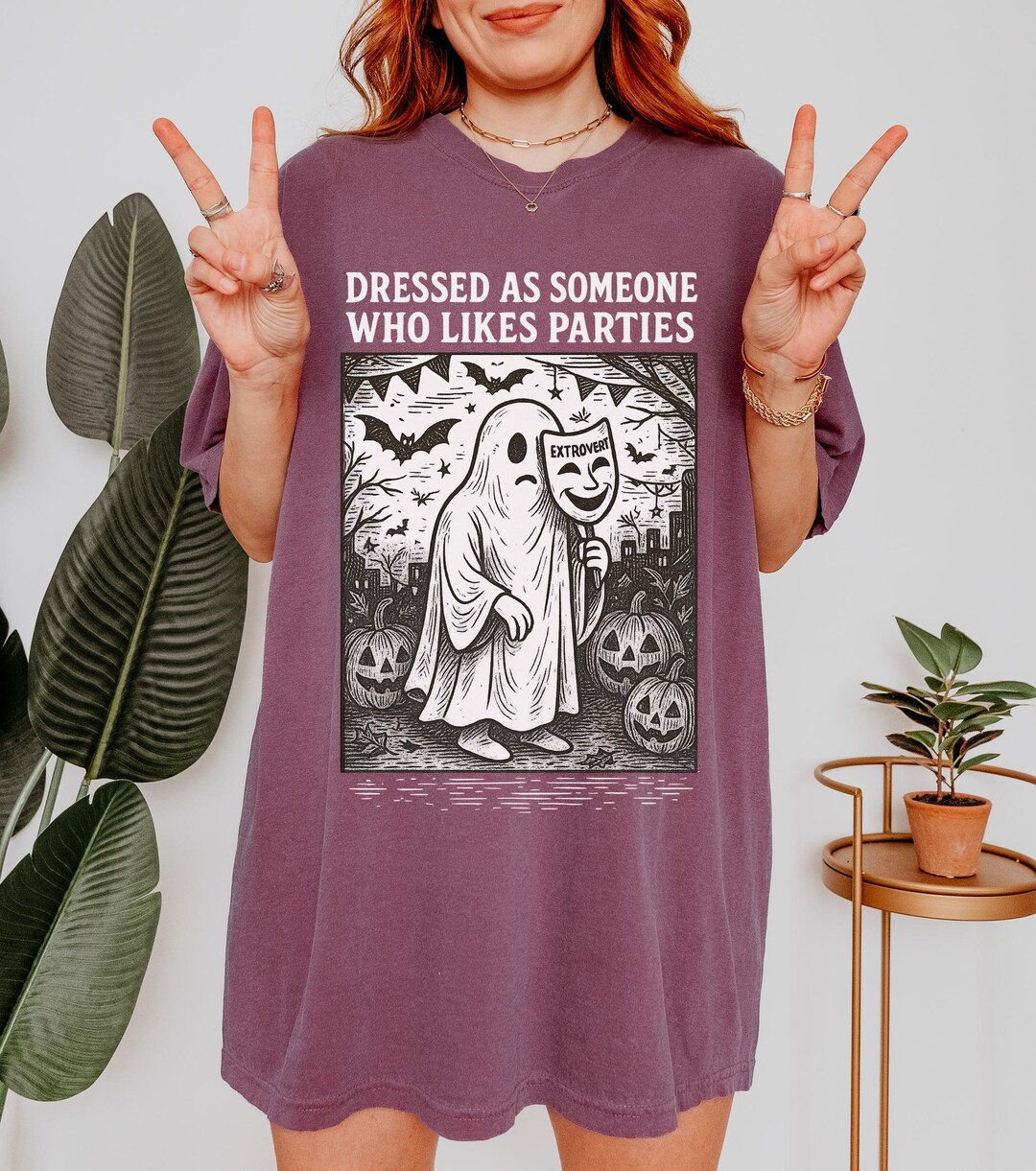 Funny Introvert Ghost Halloween Shirt Comfort Colors Tee Spooky Season ...