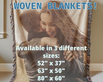 Custom Woven Blanket, Personalized Blanket, Personalized gift, Valentines Day Gift, Mothers Day Gift, Throw Blanket, Picnic Blanket