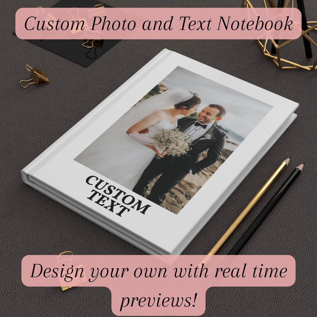 Personalized Hardcover Journal, Custom Photo and Text Notebook, Real ...
