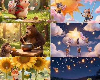 Ich werde von deinen Steinen gemütliche Illustrationen im Cartoon Stil oder im Clay Stil gestalten