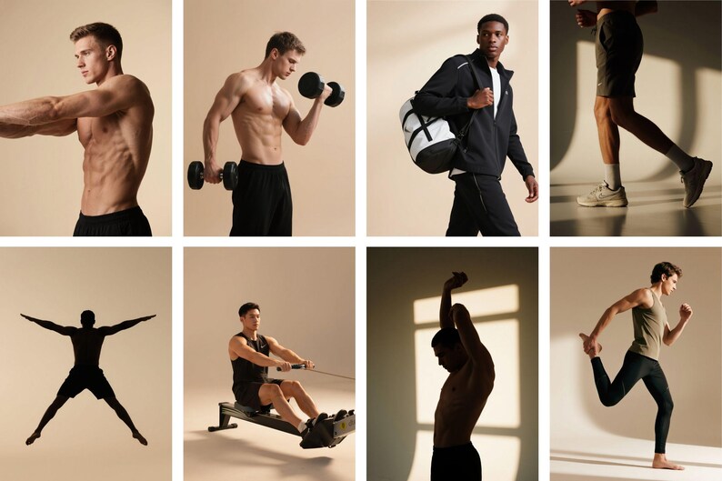 Männer Workout Stock Fotos Bundle | Gym Fitness PNG Bilder (Digitaler Download) Bild 14
