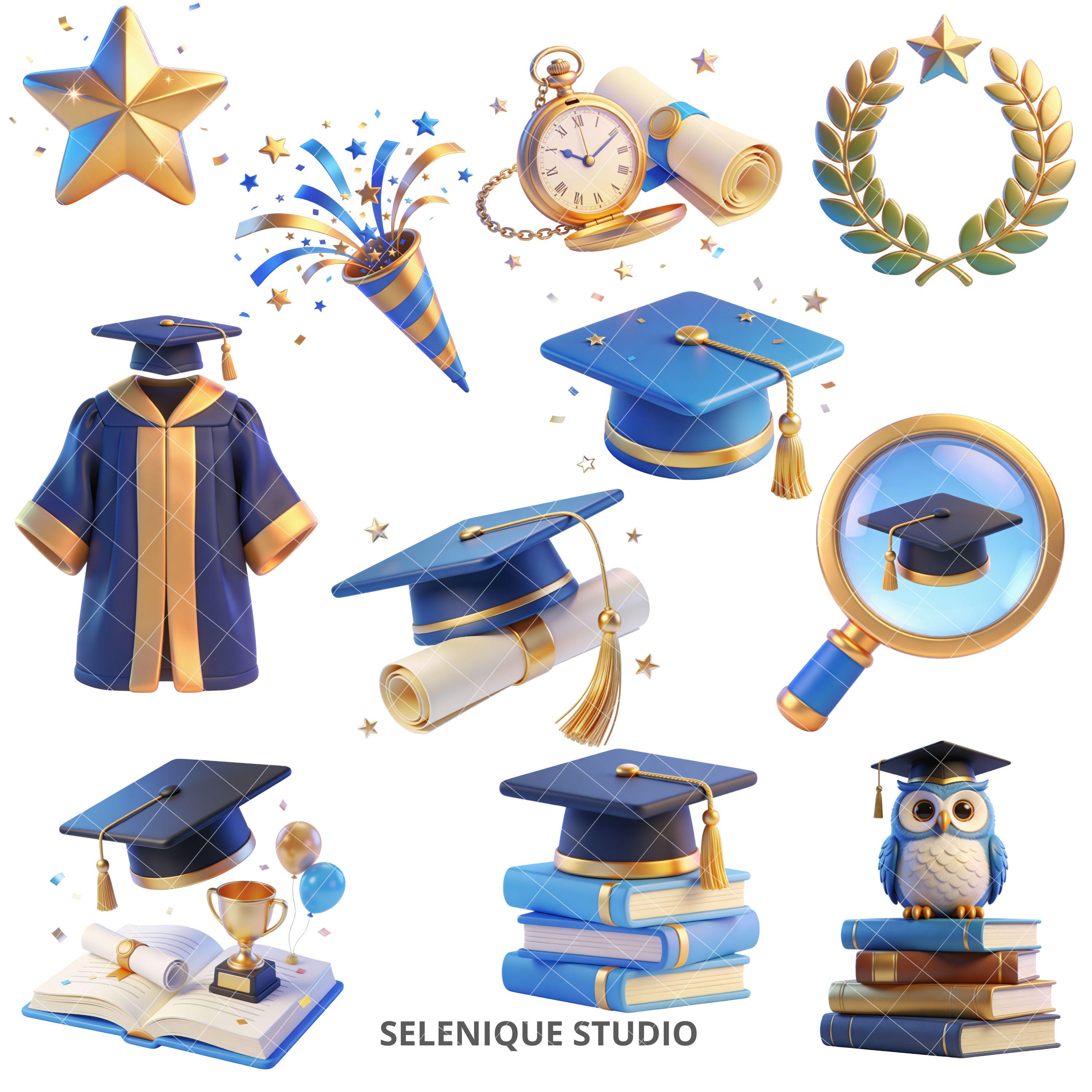 Graduation Clipart Bundle, Class of 2026 PNG Graphics, Congrats Grad ...