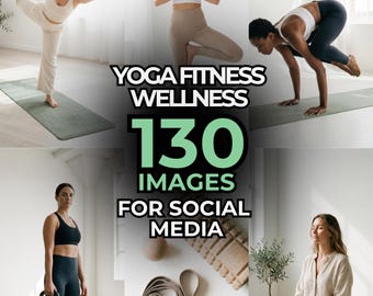 130 Stock Images for Yoga Fitness Coaches, Wellness Stock Photo Bundle, Pilates Mindfulness Content Creator Pack, Faceless Studio Visuals